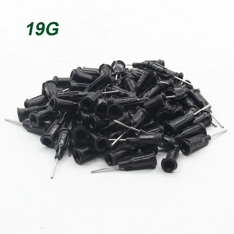 100pcs 19G Precision passivated S.S. Dispense Tip with PP Safetylok hub, 0.5