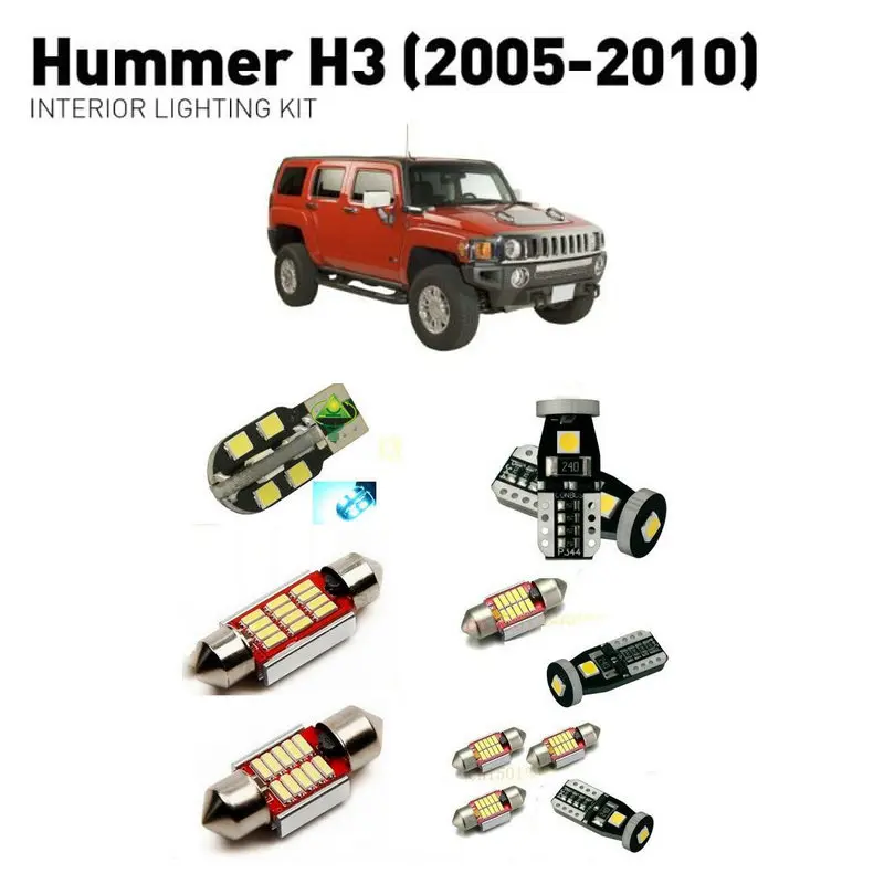 

Led interior lights For Hummer h3 2005-2010 7pc Led Lights For Cars lighting kit automotive bulbs Canbus