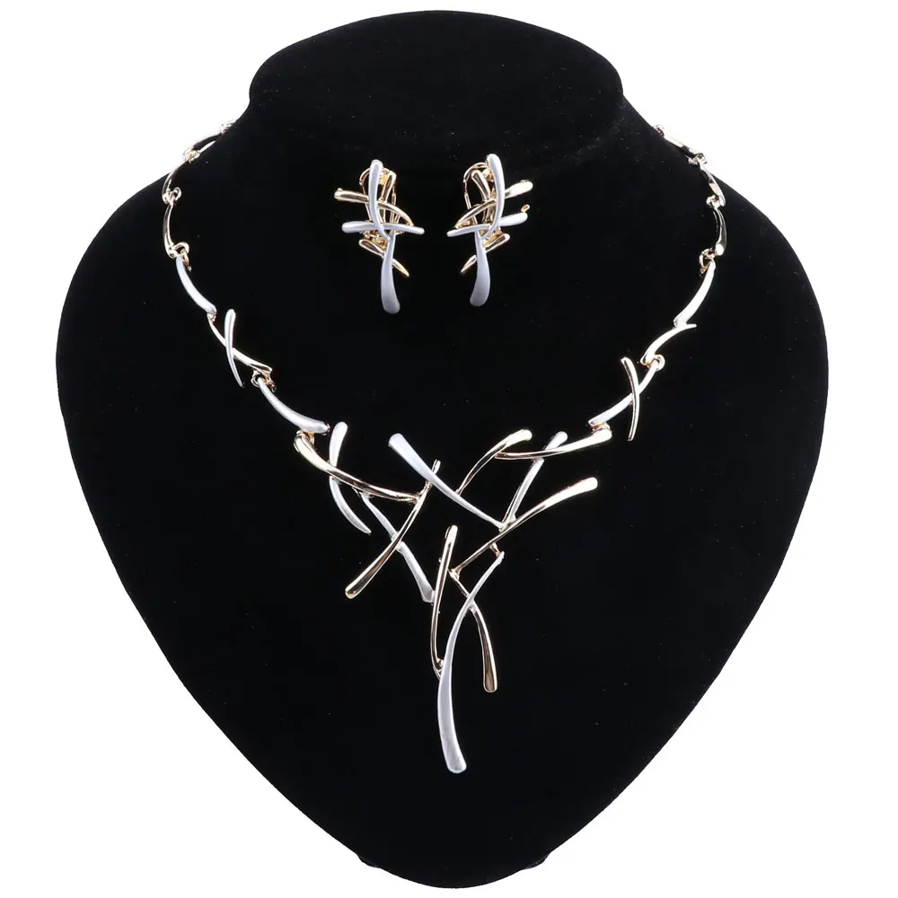 Fashion Metallic Earrings Statement Cross Jewelry Set For Women Punk Style Female Party Jewelry Sets