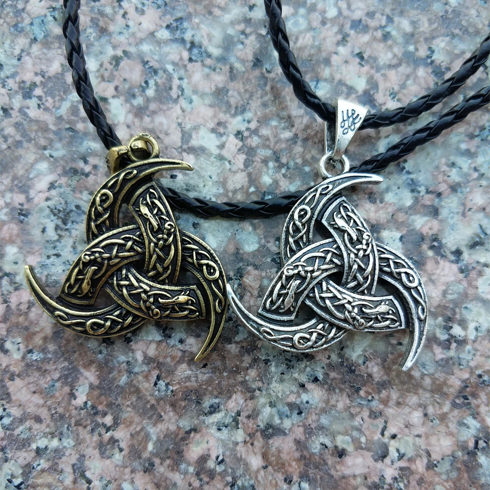 1pcs Norse Vikings Necklace Legendry Odin's Horn and Dragon Necklace Nordic Talisman