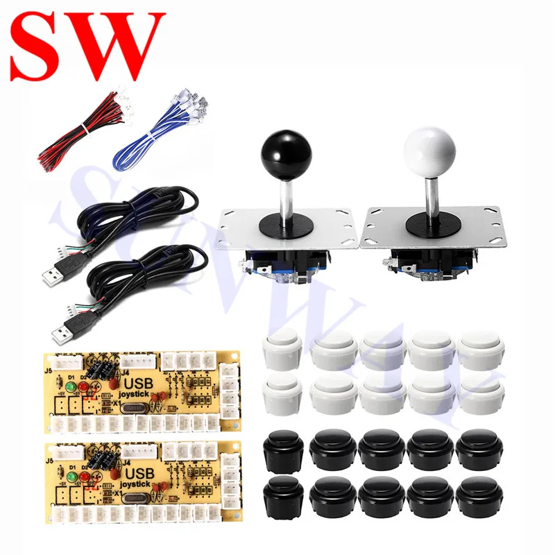 

Black Push Button with Arcade Joystick DIY Kit Zero Delay Arcade DIY Kit USB Encoder Arcade joystick kits for Arcade Jamma Mame