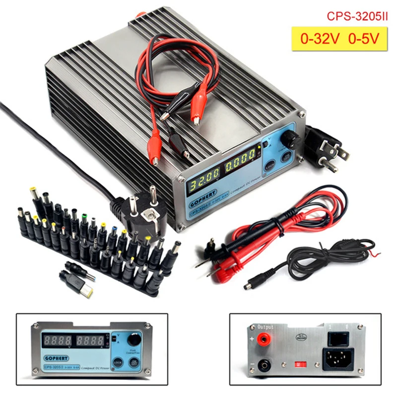 CPS 3205II DC Power Supply adjustable Digital Mini Laboratory power supply 32V 5A Accuracy 0.01V 0.001A dc Power Supply 30 plugs