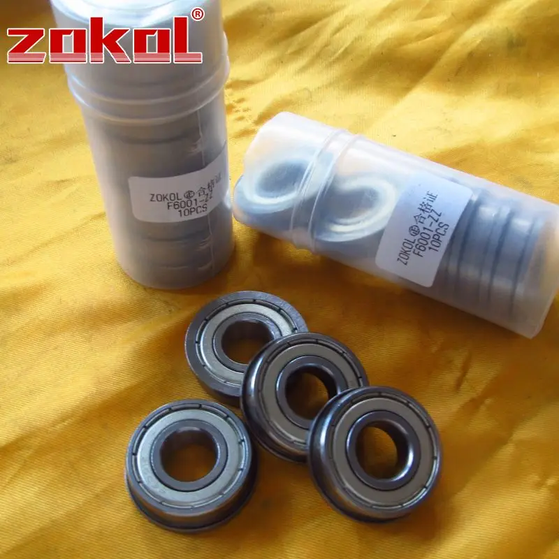1/50Pcs/Lot F6000/6001/6002/6003/6004/6005/6006 ZZ 2RS Flange Deep Groove Ball Bearing ZOKOL