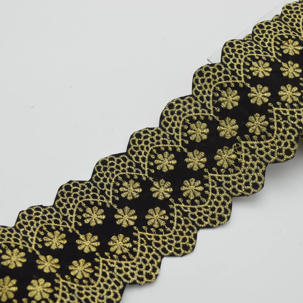 5Yards many types Velvet Black and white African Embroidery  lace trim fabric for Women Dress