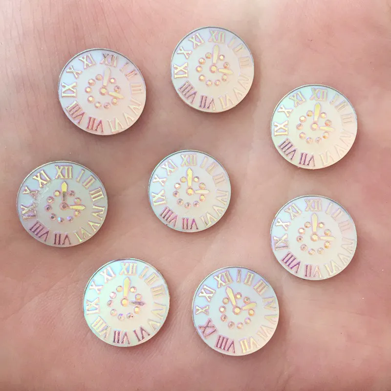 New DIY 25PCS 14mm AB Resin Round Rhinestone Flatback Wedding Decoration Buttons K35