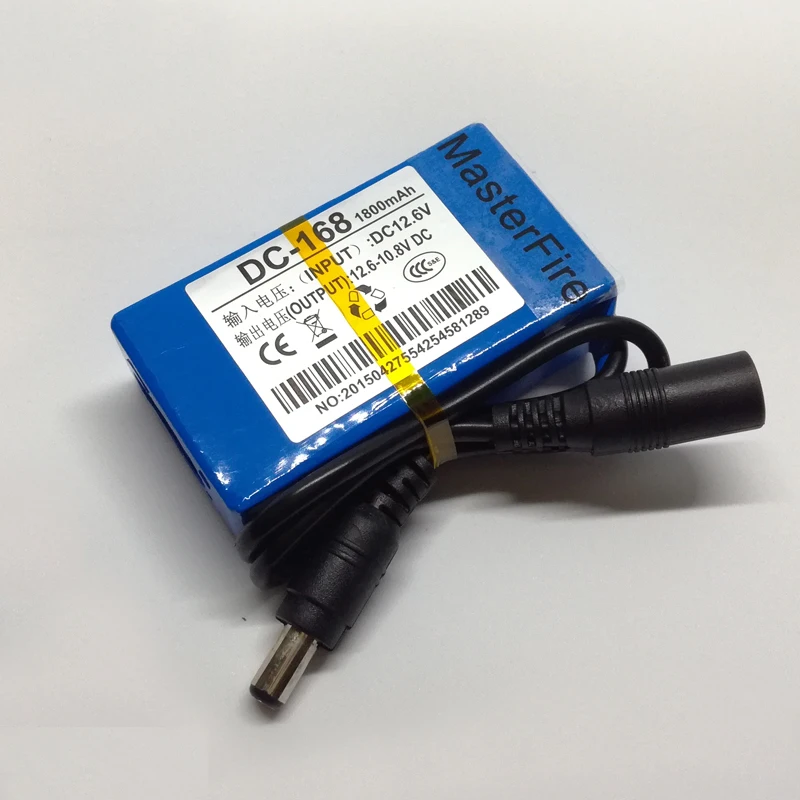 MasterFire New Mini Portable DC-168 12V 1800mAh High Capacity Rechargeable Polymer Lithium-ion Battery Cell Pack for CCTV Camera