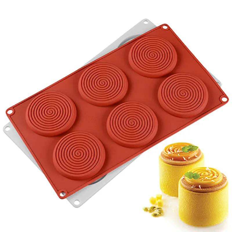 3D Silicone Molds Water Ripple Shape Baking Tools For Chocolate Mousse Mould Kitchen DIY Mosquito coil Cake Decoration Mold