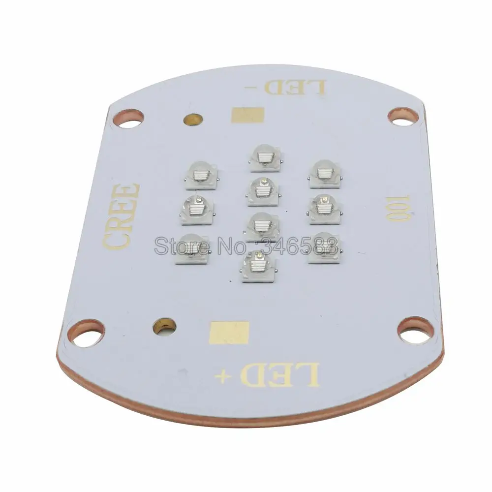 Everlight 30W High Power Purple UV LED Emitter Lamp Light 10-Chip Multi-Chip Intergrated 365nm 380nm 395nm 420nm on Copper PCB