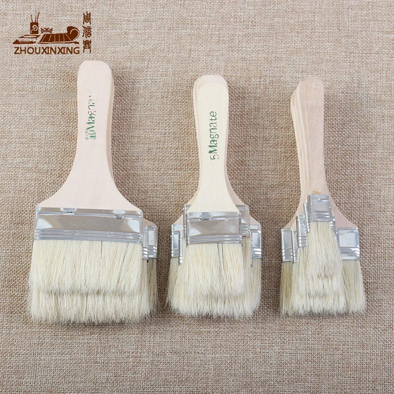 12pcs/Set,BBQ brush paint tool keyboard pig wool dust brush Kids art  Drawing Art Supplies Easy To Clean wooden cleaning brush