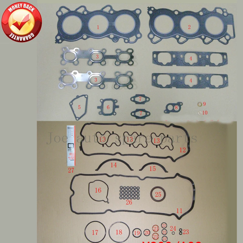 VQ20DE Engine Full gasket set kit for Nissan Cefiro A33 1994-2003 1995cc 2.0L 10101-6Y225 101016Y225