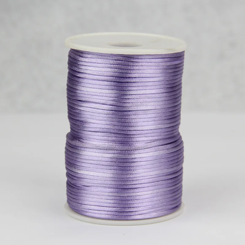 Nieuwe 2,5 mm 100 yard Chinese knoopkoord 24 kleuren Rattail satijn gevlochten string sieraden bevindingen kralen touw voor DIY mode ambacht