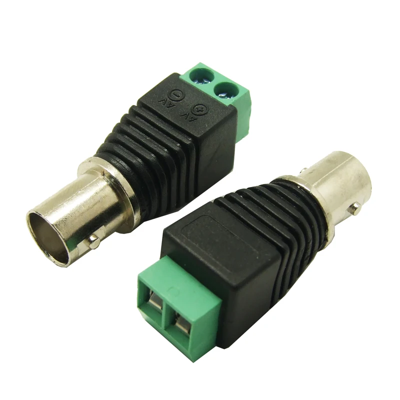 100 pçs/lote CCTV Conector BNC Fêmea Jack Adaptador Coax Vídeo Balun BNC Cat5 Cat6 Plugue Fêmea para o Sistema de Segurança