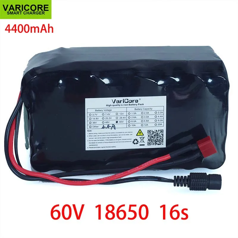 

VariCore 16S2P 60V 4.4Ah 18650 Li-ion Battery Pack 67.2V 4400mAh Ebike Electric bicycle Scooter with 20A discharge BMS 1000Watt