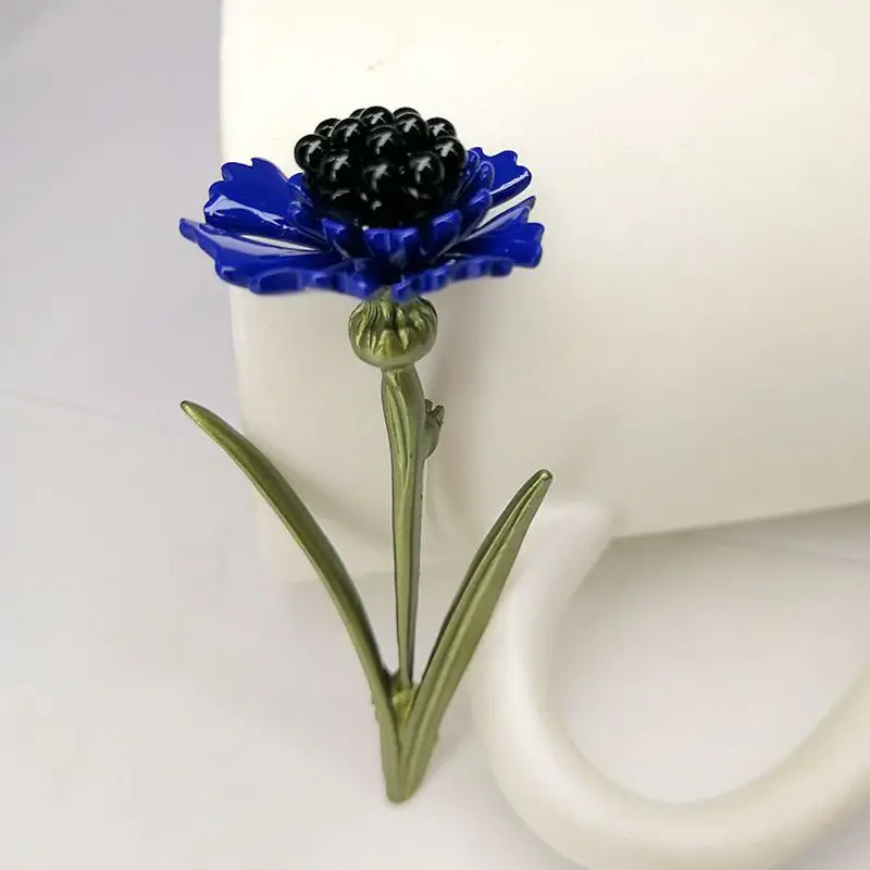 2018Vintage flowerses Natural pearl Cornflower flowers Fashion Brooch pin Scarf Jewelry