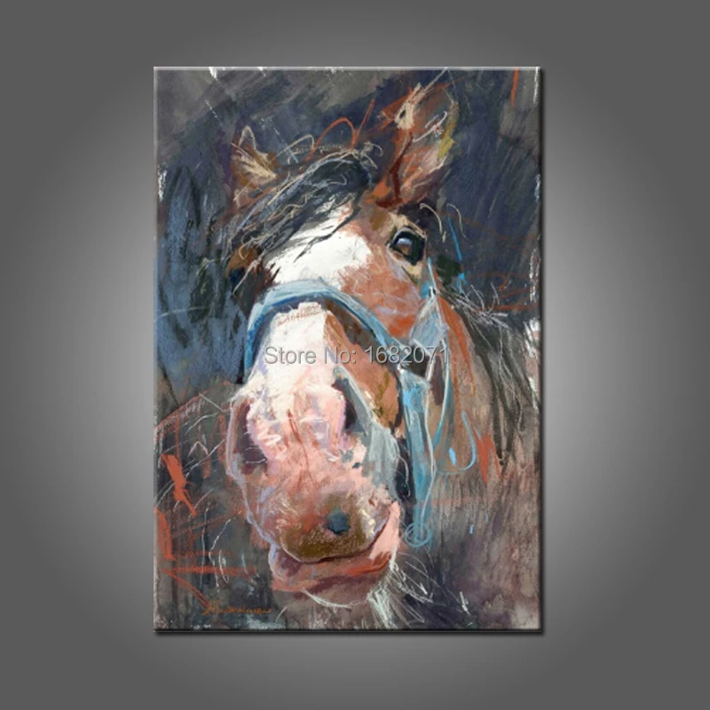 Skills Artist Hand-painted High Quality Modern Funny Horse Oil Painting For Living Room Decoration Funny Donkey Oil Painting