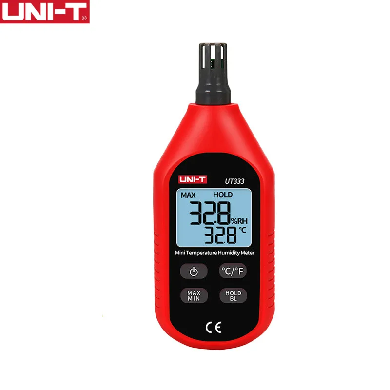 Mini Temperatura Umidade Medidor Interior e Exterior Higrômetro Sobrecarga Indicação Unidade Conversão Lcd Backlight Uni-t-ut333