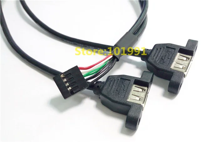 High Quality Mainboard Internal USB 9pin to Dual USB Female Connector Cable  50CM USB2.0 DATA Cable  High Speed