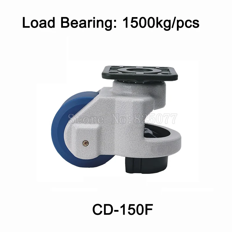 4PCS CD-150F Level Adjustment Nylon Wheel and Aluminum Pad Leveling Caster Industrial Casters Load Bearing 1500kg/pcs JF1519