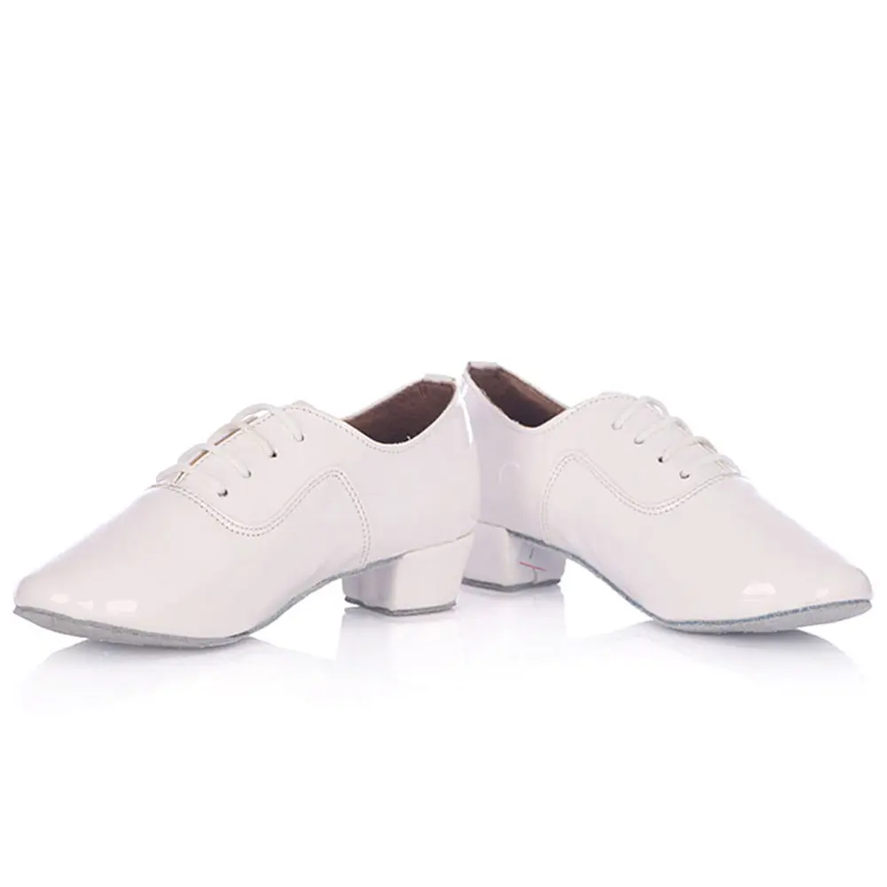 Zapatos de baile latino de Salsa para hombre y niño, calzado de baile de Tango, Jazz, negro/blanco, PU