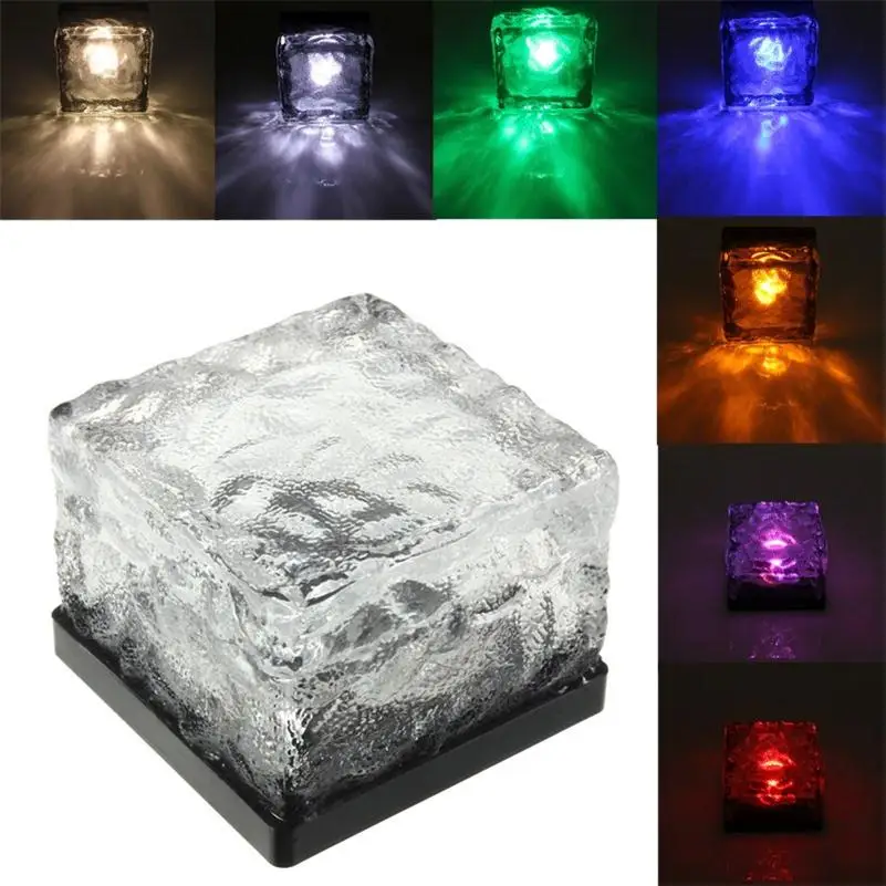 

Led Solar Lawn Lights Led Buried Outdoor Night Lamp Waterproof Ice Brick Solarpowered Lamp Garden Path Fence Energysaving Lamps