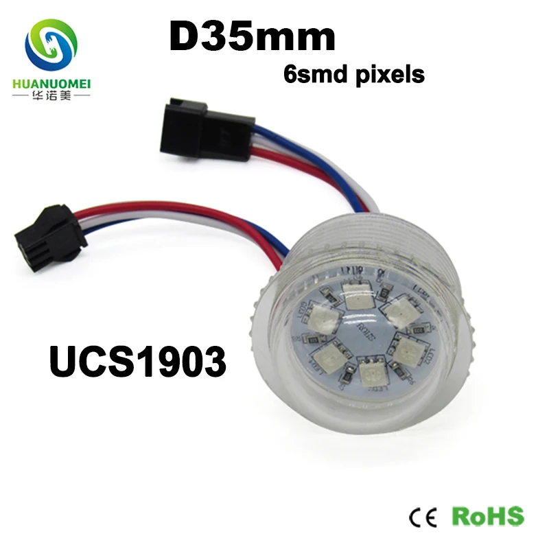 

full color addressable 35mm 6LEDs UCS1903 led pixel light source digital module 5050 smd bulb waterproof lamp point lighting