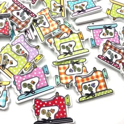 50pcs Mix Sewing machine Wooden Buttons Fit Sewing Scrapbooking decoration WB481