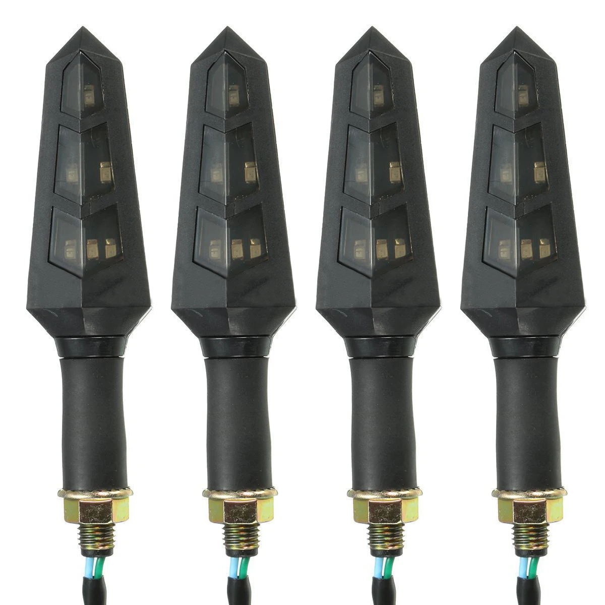 4pcs/lots 12V 6LED Motorcycle Bike Turn Signal Indicator Light Blinker Amber