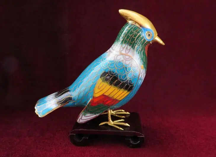 

Cloisonne handmade copper blue color bird craft ornaments