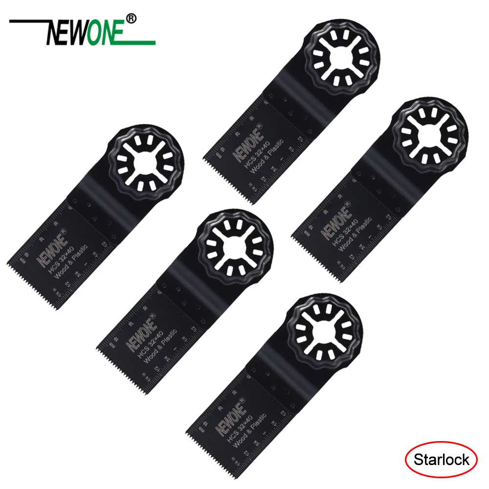 NEWONE-Standard Starlock E-Cut Multi Saw Blade Pack, Lâminas de ferramentas oscilantes para cortar madeira, drywall e plásticos, HCS, 1-3/8"