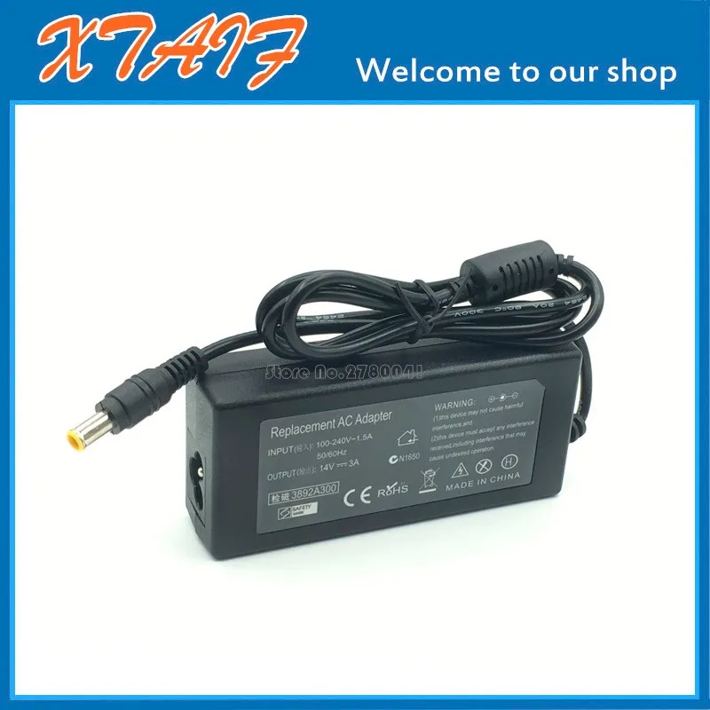 Para o adaptador 14v3a/2.14a do cabo de alimentação do computador do monitor de samsung carregador s22a330 s19a330bw s22a300b s20a350b s22a100n tv lcd