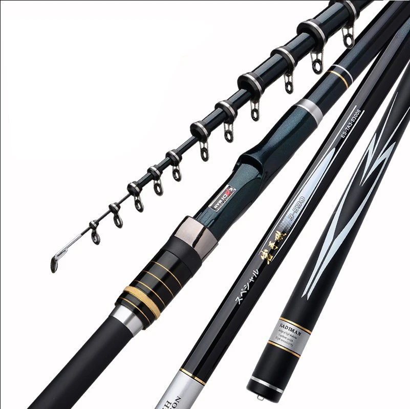 

3.6M 4.5M 5.4M 6.3M High Carbon Fiber Rocky Telescopic Fishing Rod Spinning Rods Fishing Pole Feeder Carp Rods A132