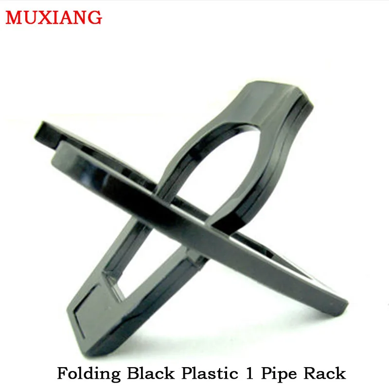 MUXIANG Cheap 10 pcs Plastic Folding Single Vertical Type Portable Travel Companion Black Large Size 1 Smoking Pipe Racks fa0032