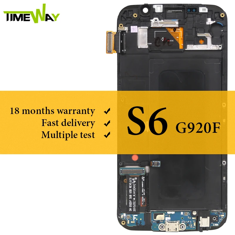 

Grade LCD For Samsung S6 LCD Display With Frame Touch Screen Digitizer Assembly For Samsung S6 G920F Screen