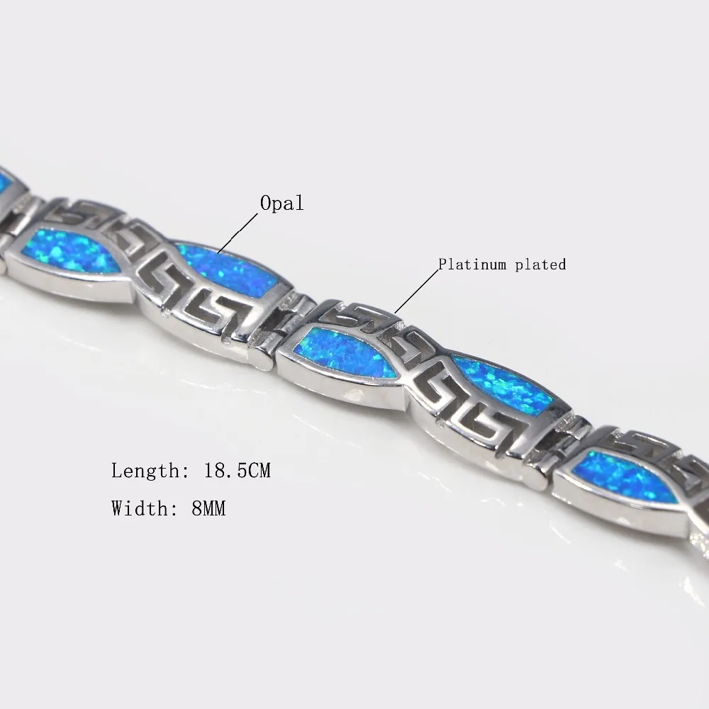 JLB-040 New Design Chinese Pattern Blue Opal Gem For Women Bracelets & Bangles