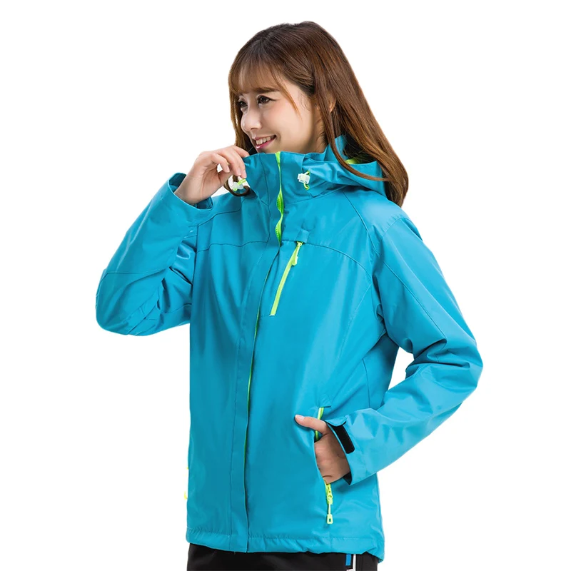 Outdoor jacket Female  3 in 1 Double Layer windproof warm Climbing hiking Ski thicken waterproof Winter Coat For Women