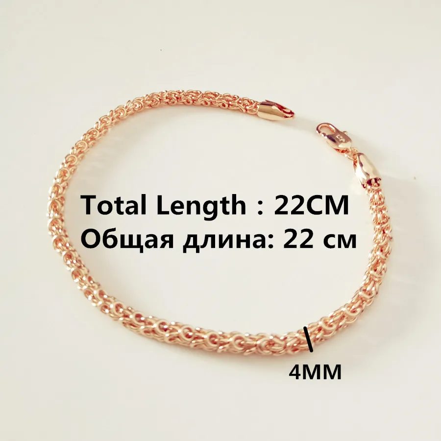 Link Chain Bracelet Femme Bracelet Women Jewelry Gold Color 585 Jewelry New Fashion 22cm Long Bracelet Men