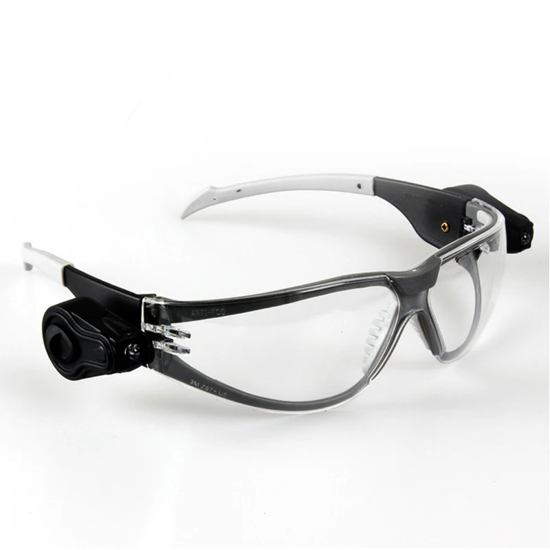 Imagem -03 - Óculos de Proteção Led 3m 11356 Luzes Brilhantes Duplas Lentes Transparentes Anti-uv Anti-fog Anti-fog Óculos de Trabalho