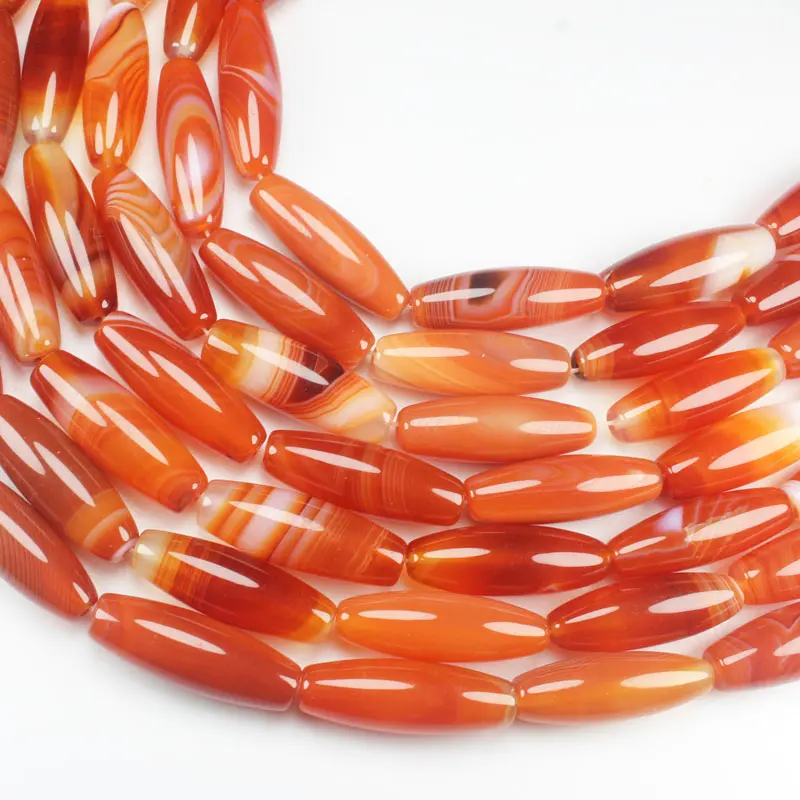 

Oliva rice 4x6 мм, 10x30 мм, Красные Полосатые Агаты Sardonyx оникс, сердолик натуральный овальный камень DIY россыпью бусины 15 дюймов