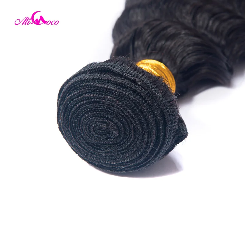 Ali Coco Indian Deep Wave Hair Bundles And Deal 8-30 Inch 100% Human Hair Weave 1/3/4 Bundles Natural Color Remy Hair Bundles