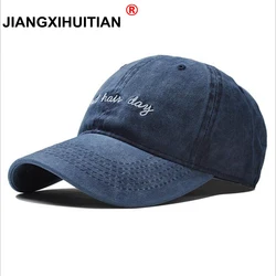 High Quality Washed Cotton Bad Hair Day Adjustable Solid Color Baseball Cap Unisex Couple Cap Fashion Dad HAT Snapback Cap