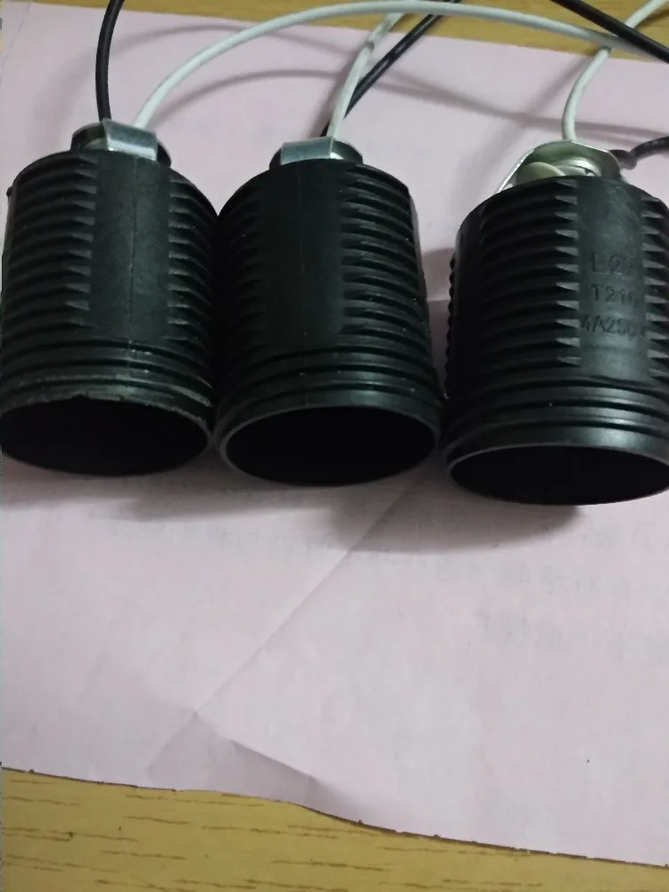 10Pieces/Lot (wire long:30cm)E27 Pipe Rotary Plastic Lamp Base Full Thread Lamp Holder