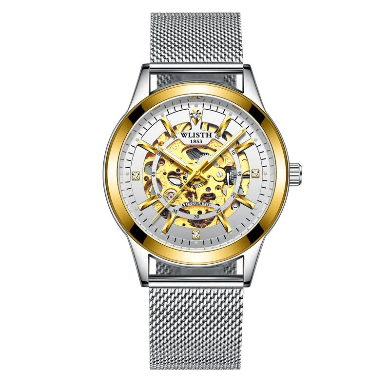 2019 Wlisth Top Brand Men's Business Luxury Clock Hollow-out Automatic Mechanical Watch Night Light Waterproof Leisure Watches image 6