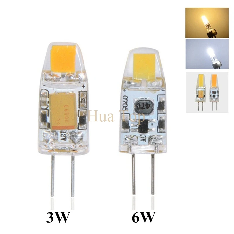 

10Pcs Mini G4 COB LED Bulb 3W 6W AC/DC 12V Chandelier Lamp Replace for Halogen Crystal Light Spotlight Warm Cold White Dimmable