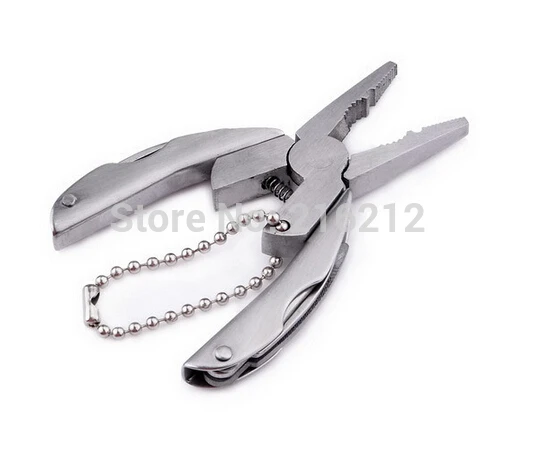 Fashion Hot Stainless Steel Pocket Folding Pliers + Screwdriver + Knife + File Tool kit-Silver