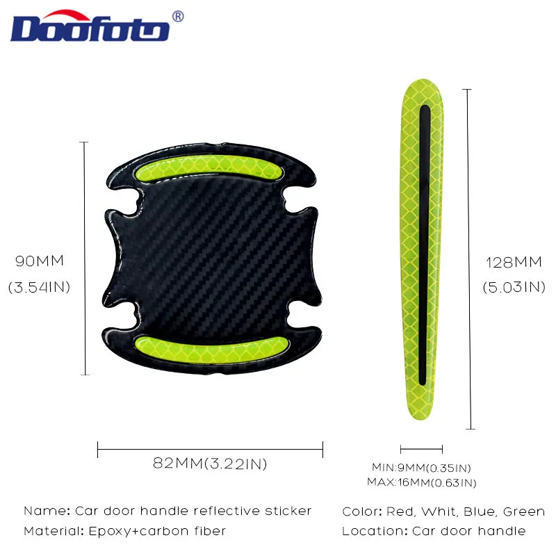 Doofoto Car Sticker Reflective Strip Car Door Handle Exterior Warning Reflectors Reflective Fabric 3D For Honda Toyota Benz