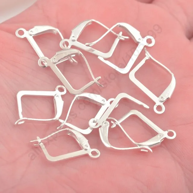 Simple 925 Sterling Silver Hook Earring Ear Wire Clip 200Pcs   Lot Jewelry Findings DIY Woman Jewelry Wholesale