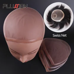 Plussign-Red con patrón de encaje suizo para hacer pelucas, tupé, cierre superior, base, accesorios para el cabello, medias de monofilamento, gorro para peluca