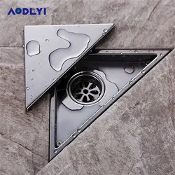 Bathroom Floor Drain Hidden Type Triangle Tile Insert Drainer Cover  Waste Grates Shower Drains 304 Stainless Steel Siphon