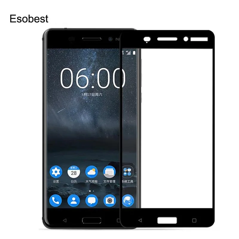 

Esobest Full coverage Tempered glass for Nokia 2 5 6 7 8 X6 5.1 3.1 2.1 2018 screen protector film