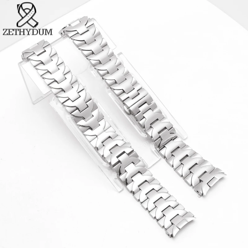 Stainless Steel bracelet 22mm 24mm metal watchband for Panerai PAM111 PAM441 mens watches strap belt silver Arc mouth watch belt